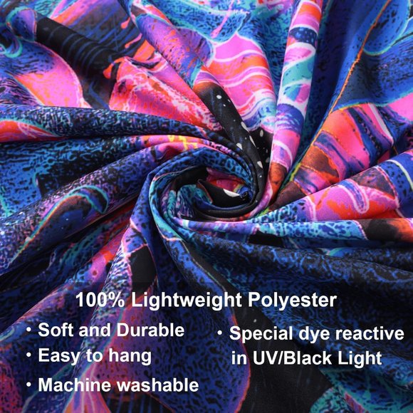 Black Light Skeleton Lovers Kissing Skeletons Wall Tapestry Blacklight Art New - Picture 6 of 9